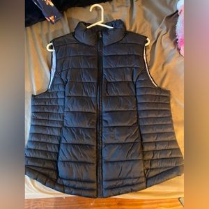 Navy puff vest